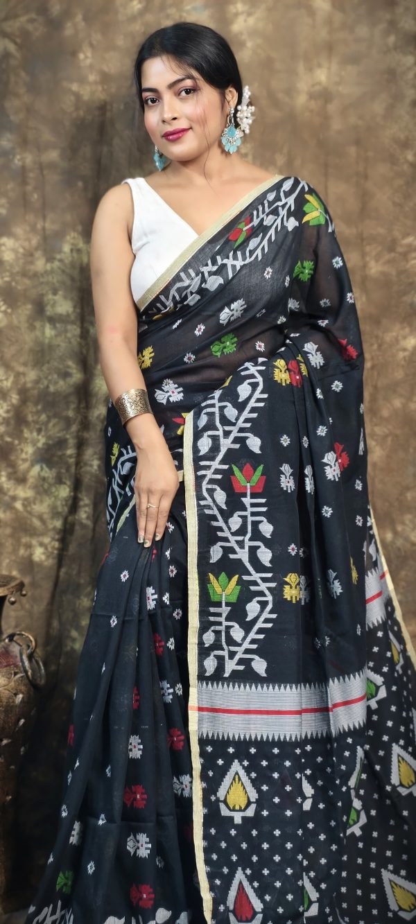 Cotton Jamdani-5-Black